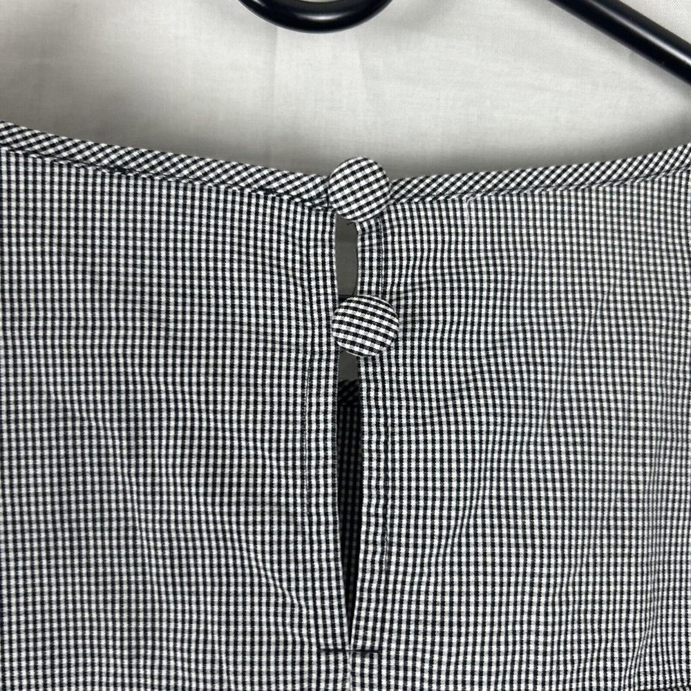 J Crew Women’s Long Sleeve Shirt Size Small Checkered Black White Blouse Flare - Picture 6 of 7